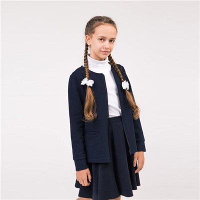 Школьный кардиган для девочки, цвет синий, рост 158 см