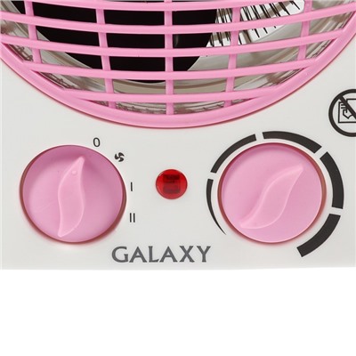Тепловентилятор Galaxy GL 8176, 2000 Вт, вентиляция без нагрева, бело-розовый