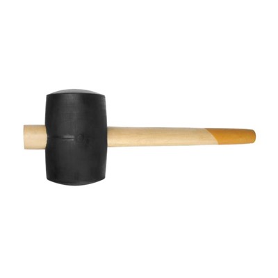 Киянка ТУНДРА, деревянная рукоятка, черная резина, 90 мм, 1100 г