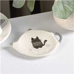 Подставка под чайный пакетик Доляна «Уютные коты», 12×9×1,3 см