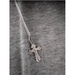 Крест из серебра родированный - 3,2 см 3-038р