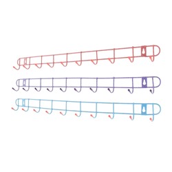 Вешалка настенная на 10 крючков Доляна «Лайт», 58×3×5 см, цвет МИКС