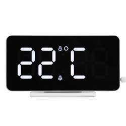 Часы электронные с будильником, календарём, термометром 15.1х1.3х7.5 см