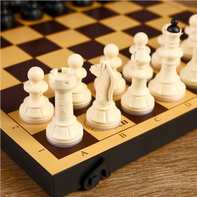 Настольная игра 2 в 1 "Семейная": шахматы, шашки, доска пластик 30 х 30 см