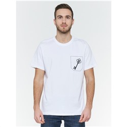 Фуфайка (футболка) мужская 201-13003/7; ХБ2000-4/Р2000-4 белый/белый/ключ от сердца