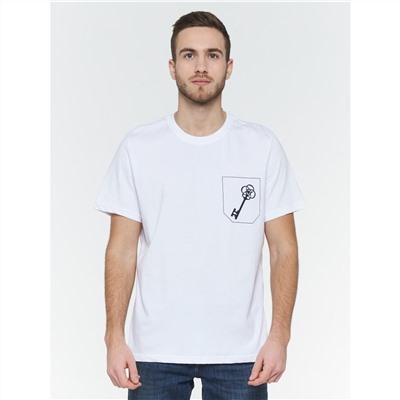 Фуфайка (футболка) мужская 201-13003/7; ХБ2000-4/Р2000-4 белый/белый/ключ от сердца