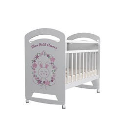 Кровать детская Mon Amur колесо-качалка, цвет белый