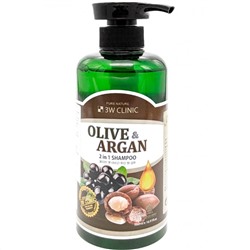 3W Шампунь "Olive&Argan 2in1 Shampoo", 500мл