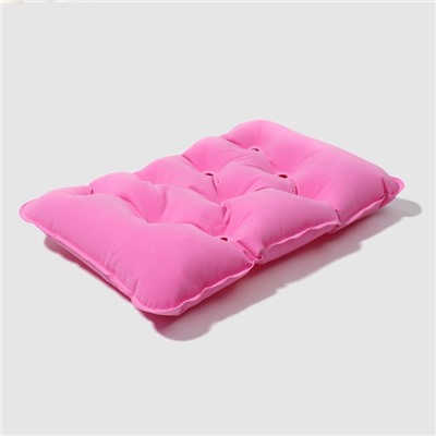 Подушка дорожная, надувная, вентилируемая, 39 × 25 см, цвет МИКС