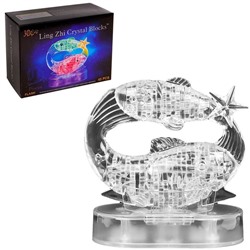 Пазл 3D кристаллический, «Знак зодиака Рыбы», 45 деталей, световые эффекты, работает от батареек