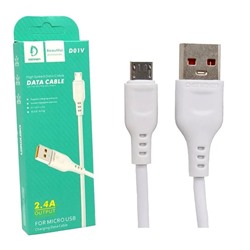 Кабель USB - Micro DENMEN D01V (белый) 1м