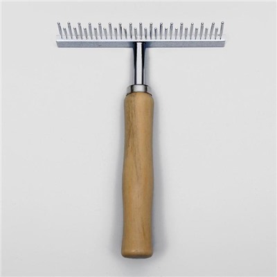 Расчёска-грабли Wood с зубьями разной длины, деревянная ручка, 12,5 х 9,5 см
