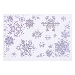 Набор наклеек "Снежный вихрь" голографическая фольга, снежинки, 16,7 х 24,6 см