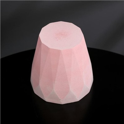 Кашпо из гипса «Полигональ», розовое, 10,5 х 11 см, 0,5 л.