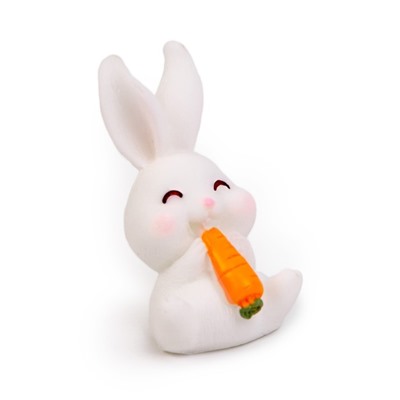 Миниатюра кукольная «Заюша с морковкой», размер: 2,3 × 3 × 3,9 см