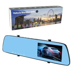 Автомобильный видеорегистратор зеркало MEGA L1022TP + камера (черный)