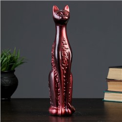 Фигура "Кошка Египетская" средняя орнамент 11х10х30 см  черная/медь