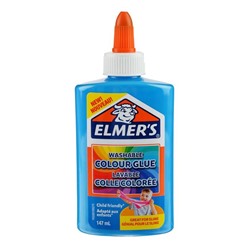 Клей канцелярский 177г Elmers "Colour Glue", 147мл для слаймов, синий, непрозр 2109500