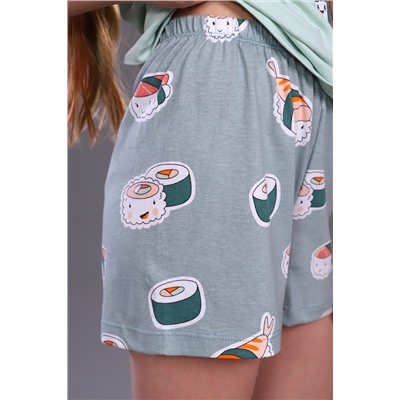 Пижама с шортами для девочки Суши-роллы ПД-009-044