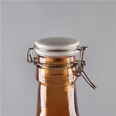 Бутыль стеклянный «GJA. Марани», 25 л, с фарфоровой крышкой с бугельным замком, цвет коричневый