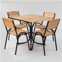 Комплект мебели «Петергоф» (1 стол + 4 стула) 80 см, светлый