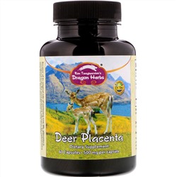 Dragon Herbs, Плацента оленя, 500 мг, 60 капсул