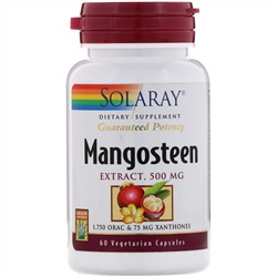 Solaray, Экстракт мангустана, 500 мг, 60 вегетарианских капсул