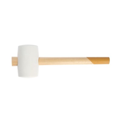 Киянка ТУНДРА, деревянная рукоятка, белая резина, 65 мм, 600 г
