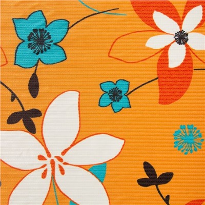 Набор штор "Экономь и Я" 145х250 см - 2 шт., Цветы на оранжевом, полиэфир