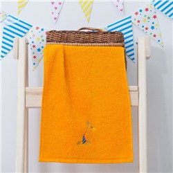 Махровое полотенце "Попугай", размер 30х60 см, цвет оранжевый