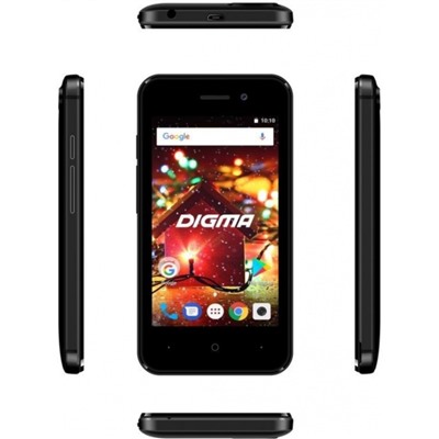 Смартфон Digma HIT Q401 Black, 8Gb, 2sim, 4" TN, 800х480, 2Mp, черный