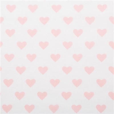 Пеленка "Крошка Я" Розовые сердечки 75*120 см, бязь, хлопок 100%