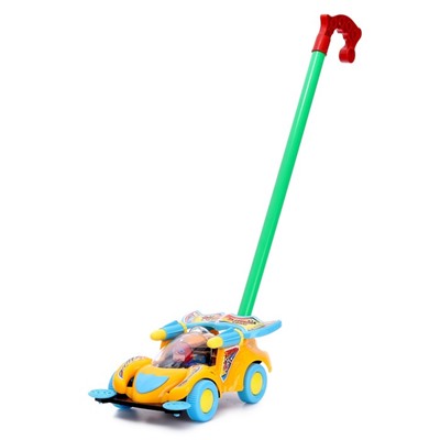 Каталка «Машинка гонка» на палочке, цвета МИКС