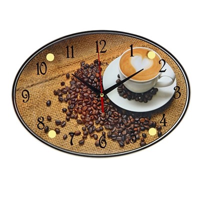 Часы настенные, серия: Кухня, "Чашка кофе", 24х34  см, микс