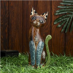 Интерьерный сувенир "Кошка с зелёным хвостиком" 30 см
