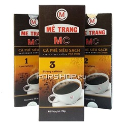 Натуральный жареный молотый кофе MC3 Me Trang с высоким содержанием кофеина, Вьетнам, 250 г