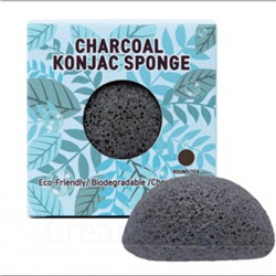 TRIMAY Спонж конняку Charcoal Konjac Sponge черный