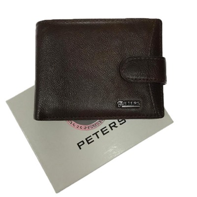 Мужской кошелек Peters двойного сложения из натуральной кожи цвета американо.