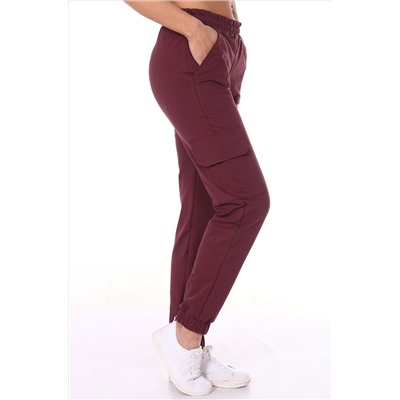ИВГрадТрикотаж, Стильные женские брюки на резинке вишневого цвета