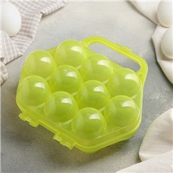 Контейнер для хранения яиц, 19×19×6,5 см, 10 ячеек, цвет МИКС