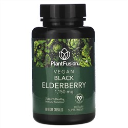 PlantFusion, Vegan Black Elderberry, 1,150 mg, 60 Vegan Capsules