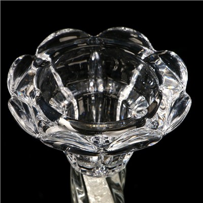 Подсвечник стекло на 1 свечу "Спираль" 12,5х7х7 см