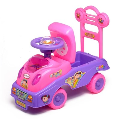 Толокар «Машинка для девочки», с музыкой, цвет розовый