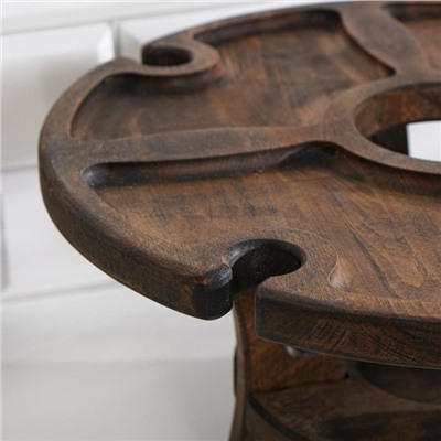 Винный столик деревянный "Middle" эбеновое дерево 37х37х17 см