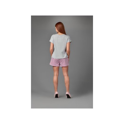 Женская пижама ЖП 022 (серый+розовый горох)