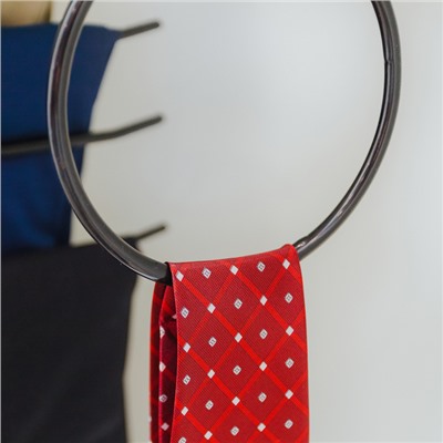 Вешалка для галстуков и шарфов Доляна, 13,5×23×0,7 см, антискользящее покрытие, цвет чёрный