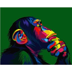Картина по номерам 40х50 - Радужная шимпанзе