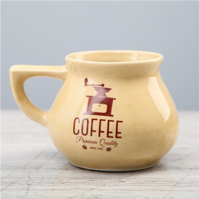 Чашка Прованс "Кофе", бежевая, глазурь, боровая деколь, 0.3 л, микс