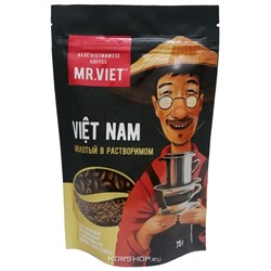 Растворимый сублимированный кофе с добавлением жареного молотого Robusta/Arabica Mr.Viet, Вьетнам, 75 г Акция