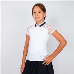 Блузка Benini белого цвета короткий рукав для девочки